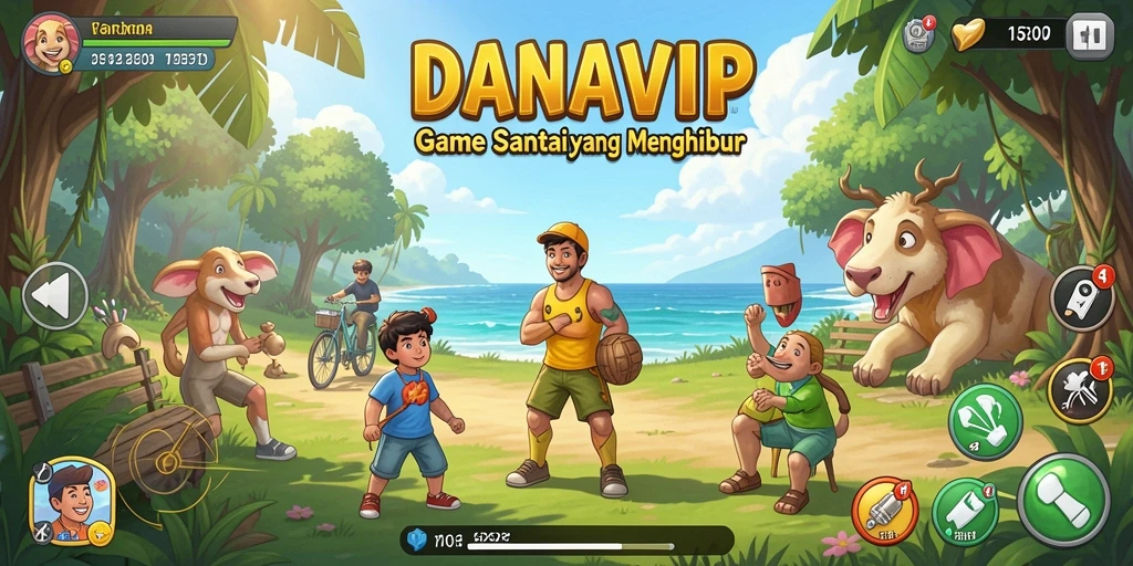 Screenshot menampilkan gameplay santai dan penuh warna dari DANAVIP.