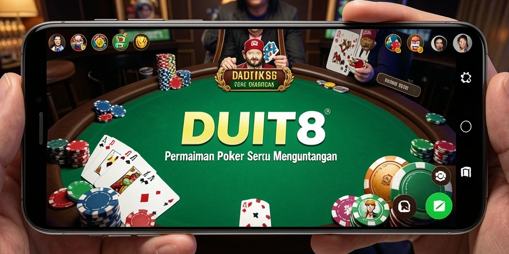 Tangkapan layar gameplay DUIT8 yang menunjukkan keseruan permainan Poker.