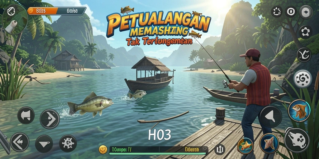 Tangkapan ikan besar dalam gameplay H03 yang mengesankan.
