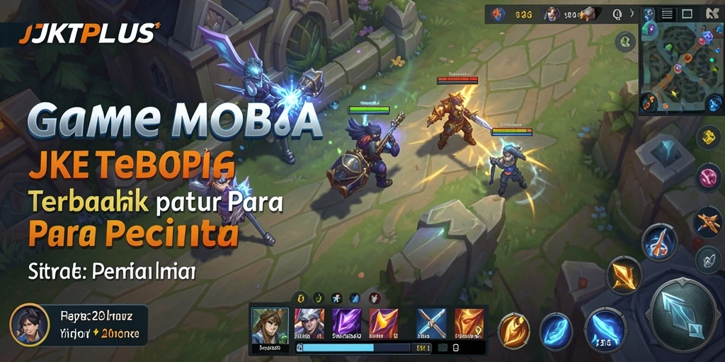 Screenshot JKTPLUS menampilkan pertarungan seru dalam arena MOBA.