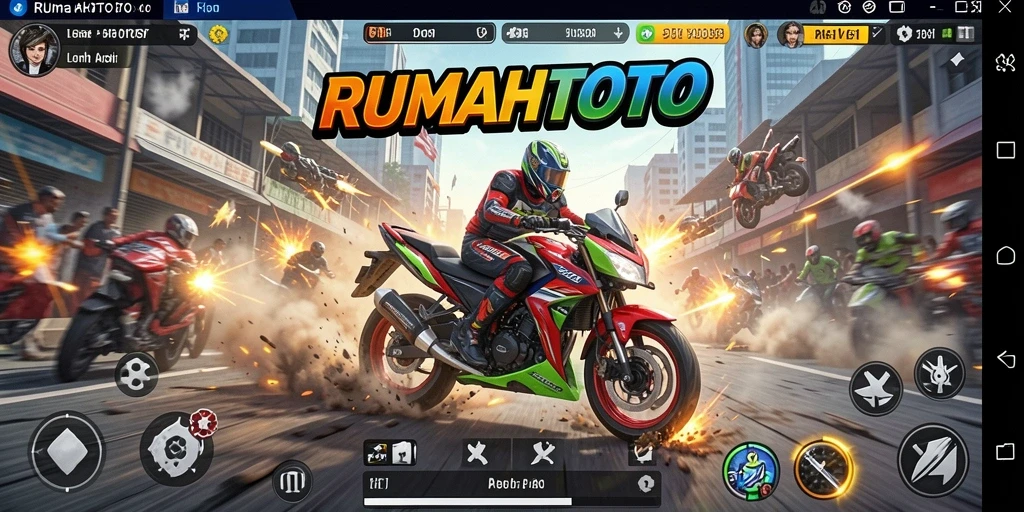 Gameplay mendebarkan di RUMAHTOTO dengan aksi balapan motor.