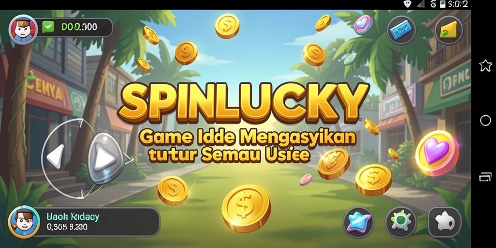 Screenshot gameplay SPINLUCKY menampilkan aksi seru dalam pemainan Idle.