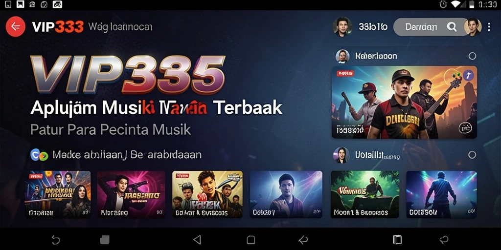 Screenshot dari gameplay VIP333 menampilkan antarmuka aplikasi musik yang menarik.