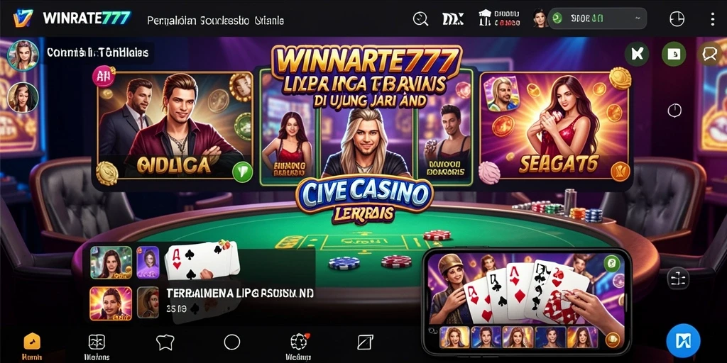 Tampilan gameplay Live Casino yang mendebarkan di WINRATE777.